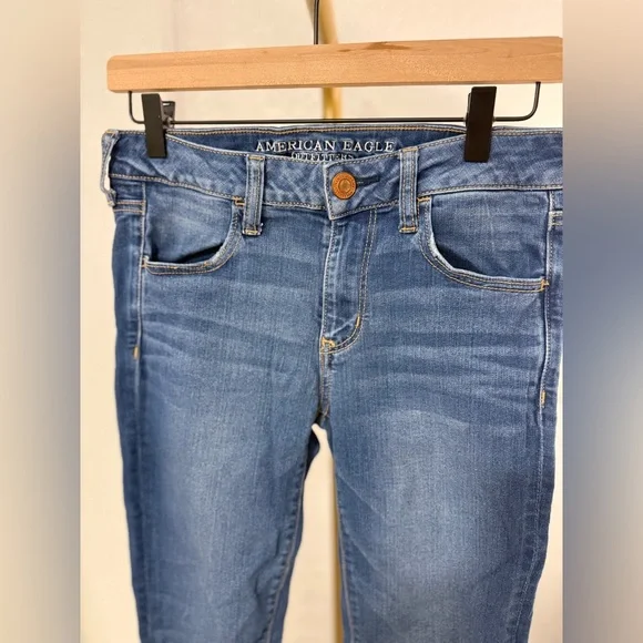 American Eagle Jegging Jeans Size 6 Regular Medium Wash Stretch Skinny Fit - Picture 4 of 12